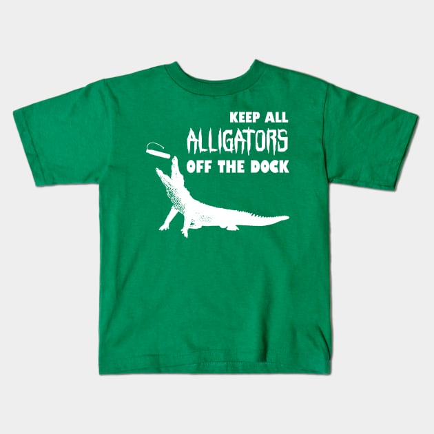 Gator Dock Diving - white Kids T-Shirt by ApolloOfTheStars